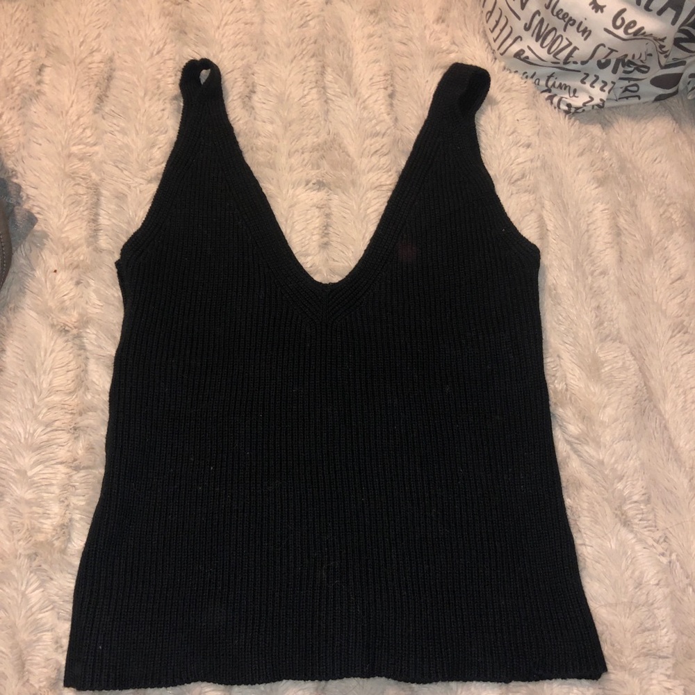 Black knit tank top